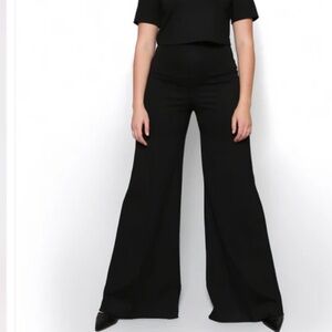 Ripley Rader Black Ponte Knit Wide Leg Pant Size Medium Tall